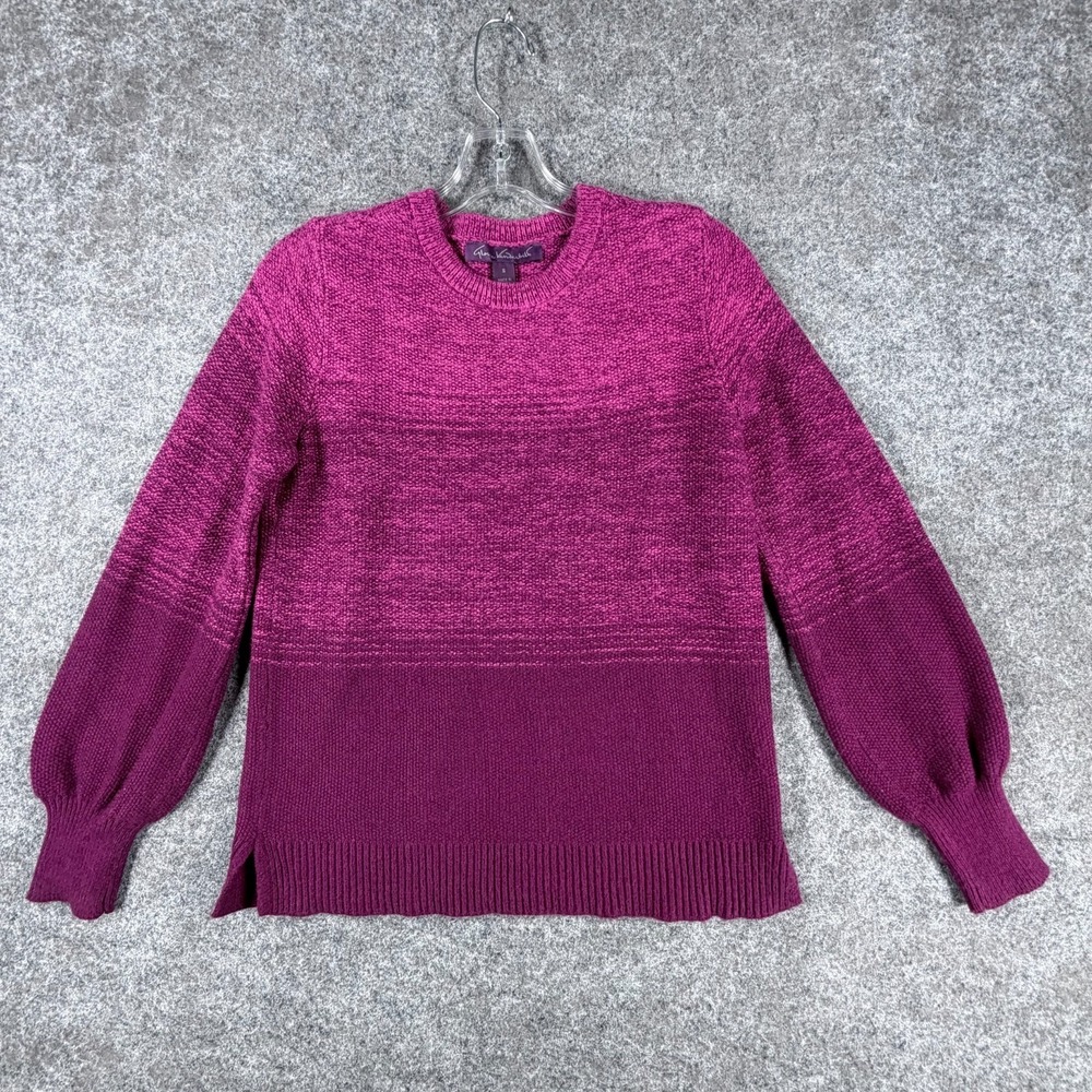 Gloria Vanderbilt Sweater Womens Small Multicolor Colorblock Knit Blouson Sleeve